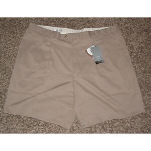 NEW NWT Big Men Sz 46 Tan Pleated Front DryTec Luxe UPF 50+ Shorts CUTTER & BUCK